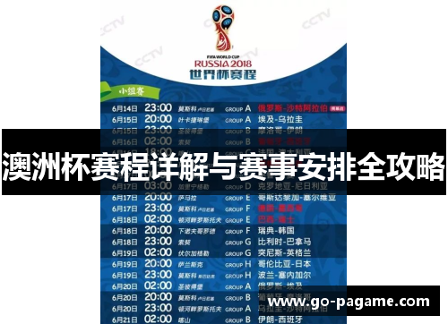 澳洲杯赛程详解与赛事安排全攻略